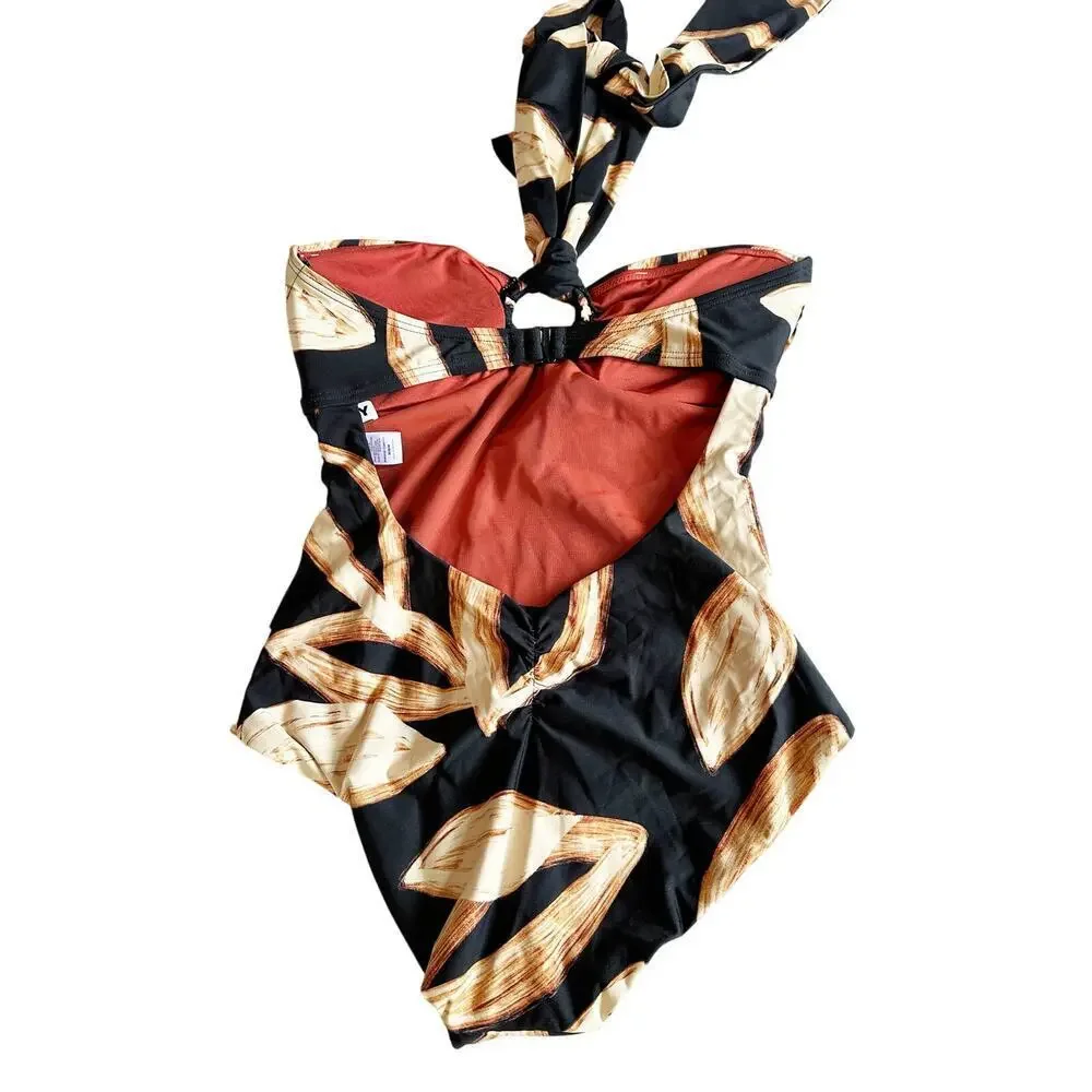 DKNY Island Ring Front Bandeau One Piece Swimsuit Size Medium - Picture 3 of 6